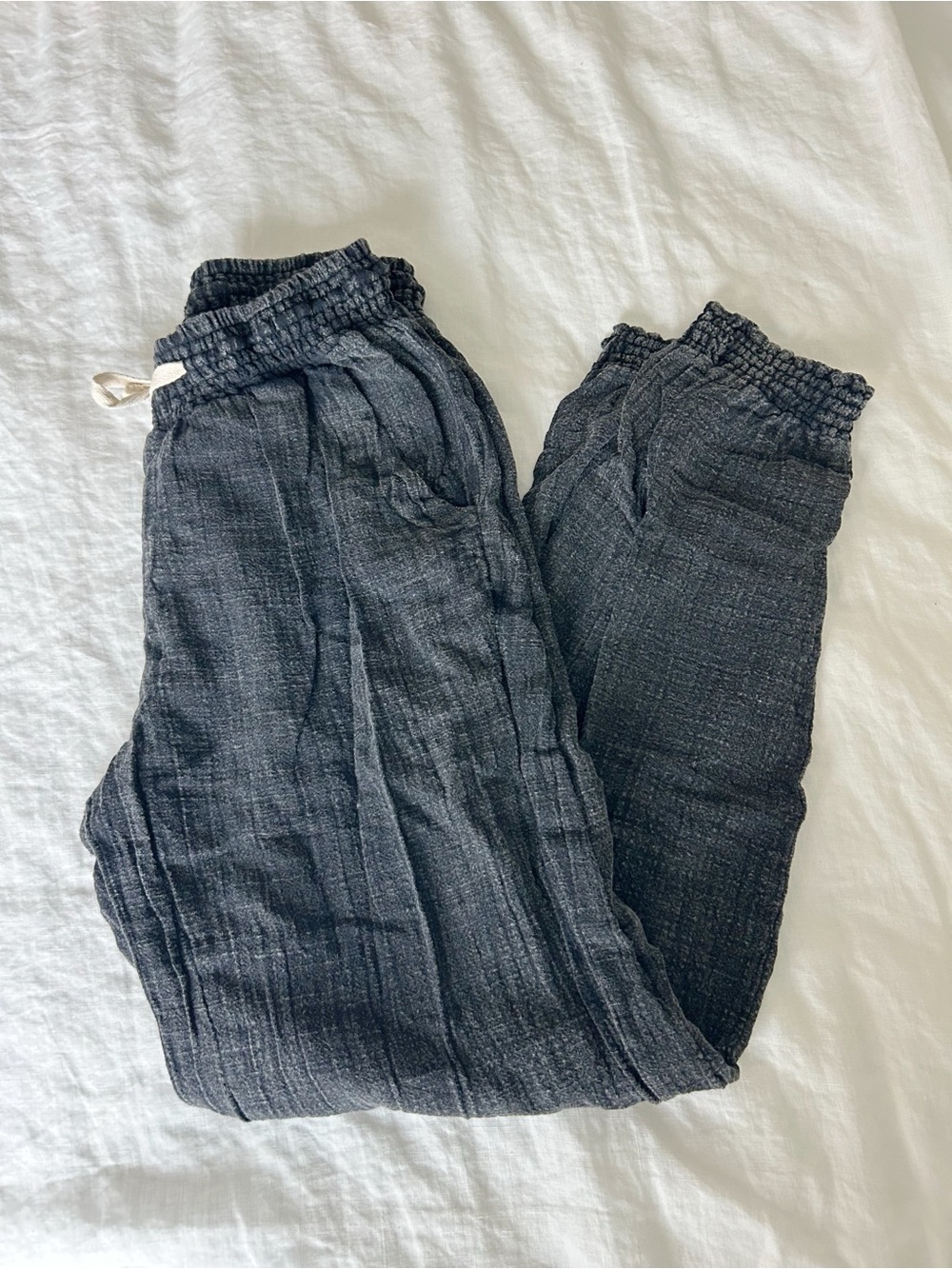 Ocean drive black gauze joggers